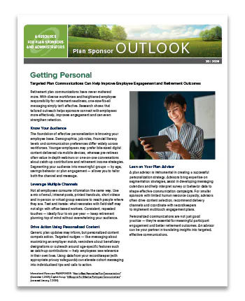 Sample Generic Plan Sponsor Newsletter